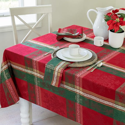 Benson Mills Heavyweight Yarn Dyed Jacquard Fabric Plaid Table Cloth, - Image 2