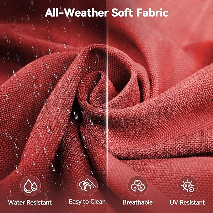 6" Thick Outdoor Cushions 22x24x6, 5-Set Deep Seat Patio Cushions - Image 4
