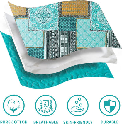 bedifany 3 pieces cotton king size quilt sets showing dimensions