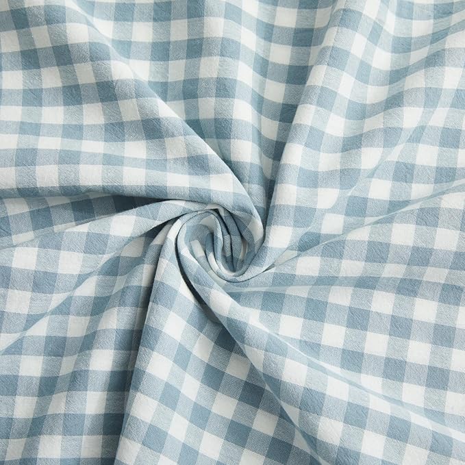 KKJIAF 2 Pcs Plaid Ruffle Pillow Case Standard Size, Cotton Gingham Ruffled - Image 7