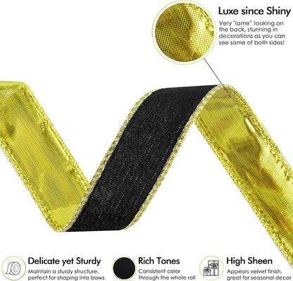 MEEDEE Black and Gold Velvet Ribbon - Image 3