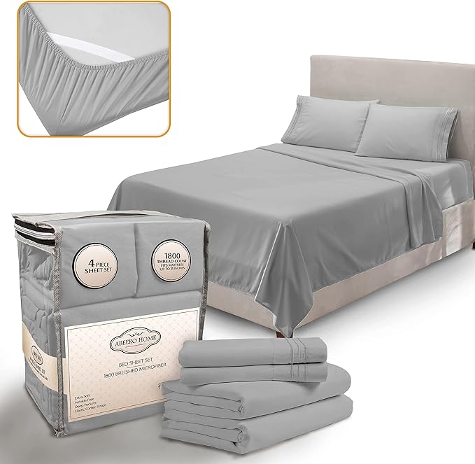 Full Size Bed Sheets Cooling by AbeeroHome