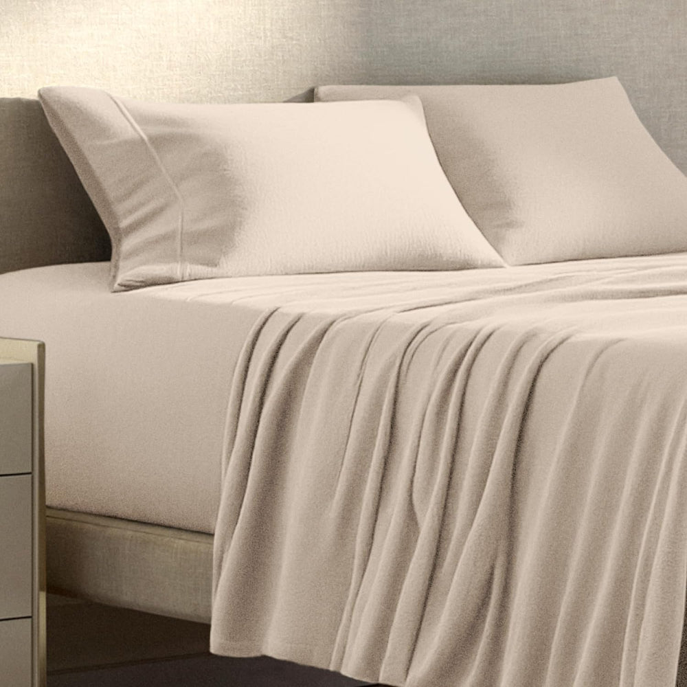 Bare Home Super Soft Fleece Sheet Set (Split King, Sand)