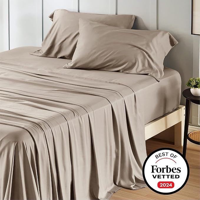 Bedsure California King Sheet Sets, Cooling Sheets, Rayon Derived from Bamboo - Image 7