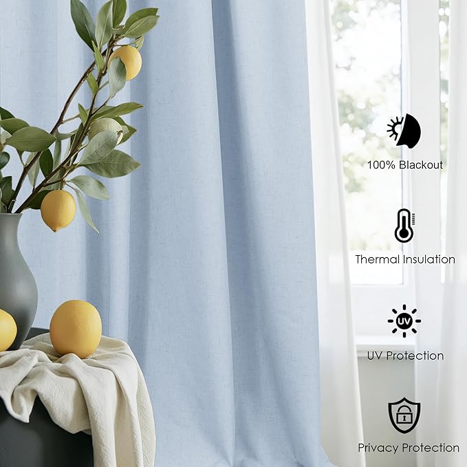 Light Blue Curtains 84 Inch Length - Image 6