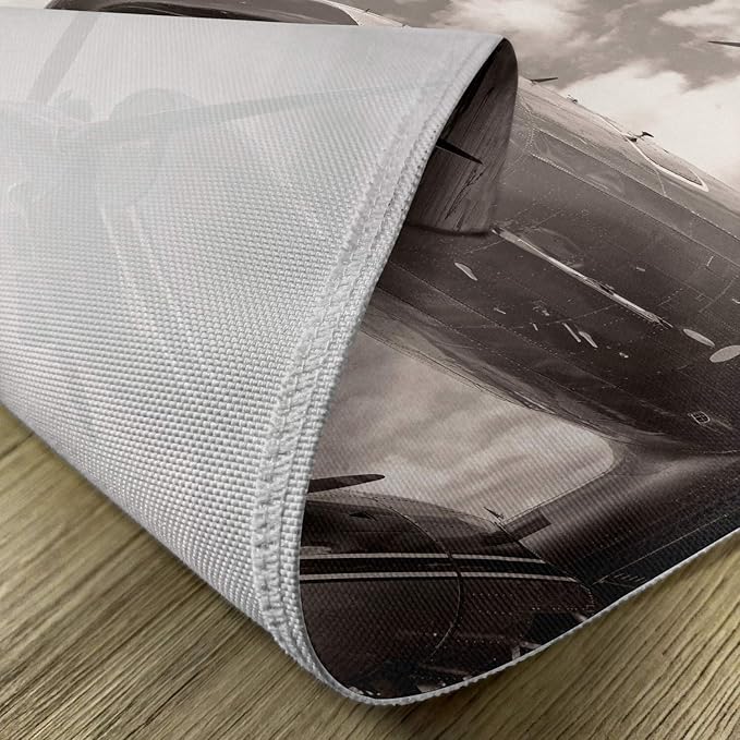 Ambesonne Vintage Airplane Place Mats Set of 4, Turboprop Airplane Nose Close - Image 5