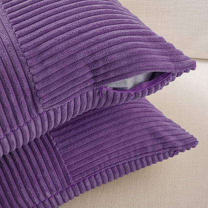 Fancy Homi 2 Packs Purple Lumbar Decorative Throw Pillow Covers 12x20 Inch - Image 4