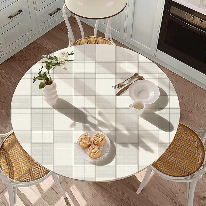 Plaid Fitted Round Tablecloth - Image 3