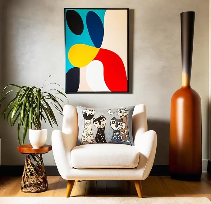 Picasso Lumbar Cat Pillow Cover - Image 2