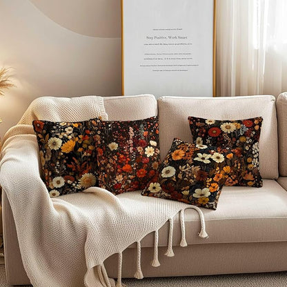 Throw Pillow Covers for Couch and Sofa | 18x18 Set of 4 Living Room Cushion - Image 2