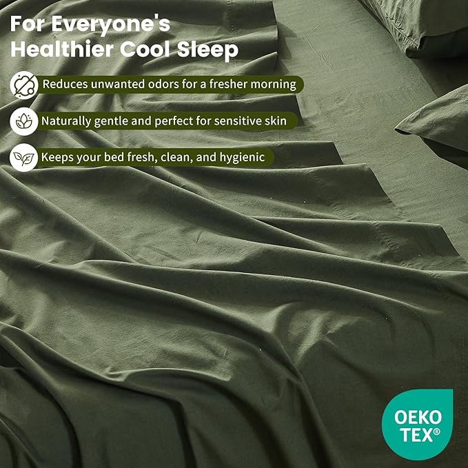 100% Linen Sheet Set Cal King Size Extra Deep Pocket Fits 18-24 Inch Mattress - Image 5