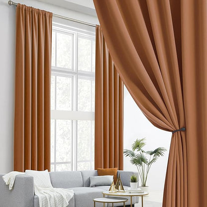 DUALIFE 120 Inch Curtains 2 Panels Set Back Tab Pocket Thermal Insulated Energy - Image 2