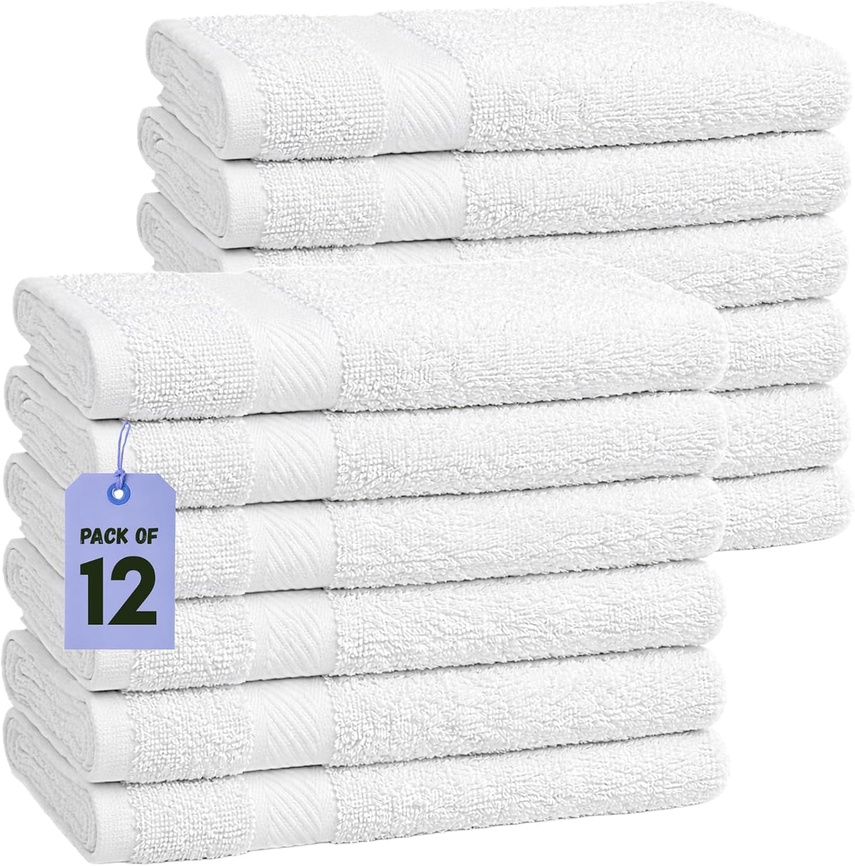 pearl linens 12 pack 22x44 economy cotton hotel, view 9