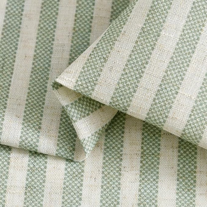 jinchan Tab Top Linen Kitchen Curtains 36 Inches Striped Tier Curtains - Image 8