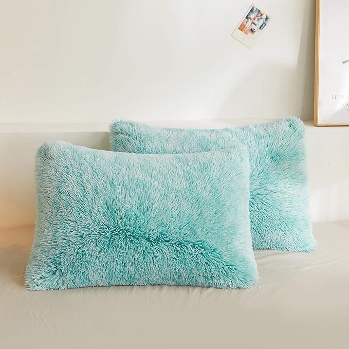 XeGe Faux Fur Throw Pillow Cases, Plush Shaggy Ultra Soft Pillow Covers by XeGe
