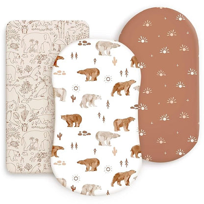 GRSSDER Stretchy Ultra Soft Bassinet Sheet 3 Pack, Universal Fit by BUYNOW