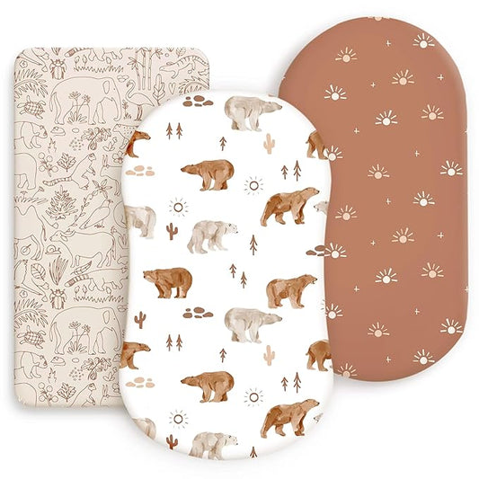 GRSSDER Stretchy Ultra Soft Bassinet Sheet 3 Pack, Universal Fit by BUYNOW