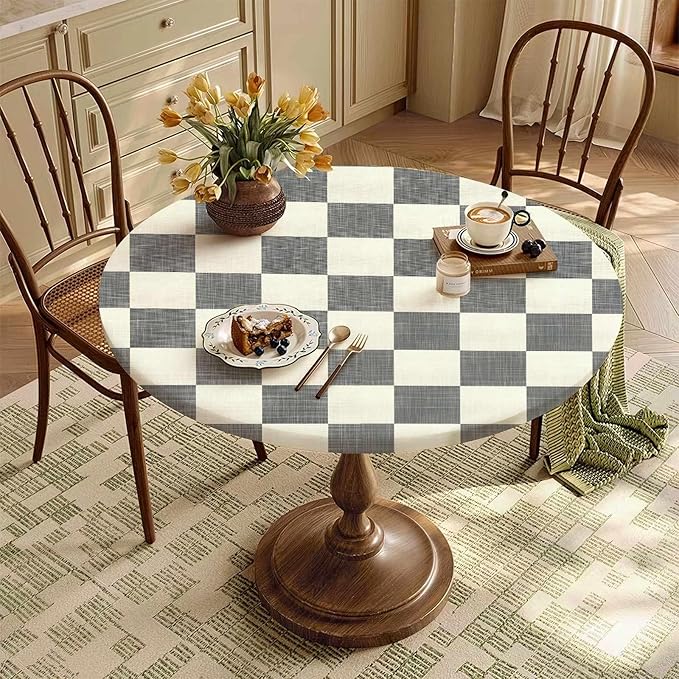 Buffalo Plaid Fitted Round Tablecloth - Image 8