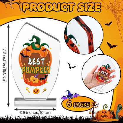 Pinkunn 6 Pcs 7.3'' Acrylic Halloween Trophy Awards