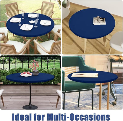 Round Spandex Tablecloth, Elastic Fitted Waterproof Tablecloths - Image 9