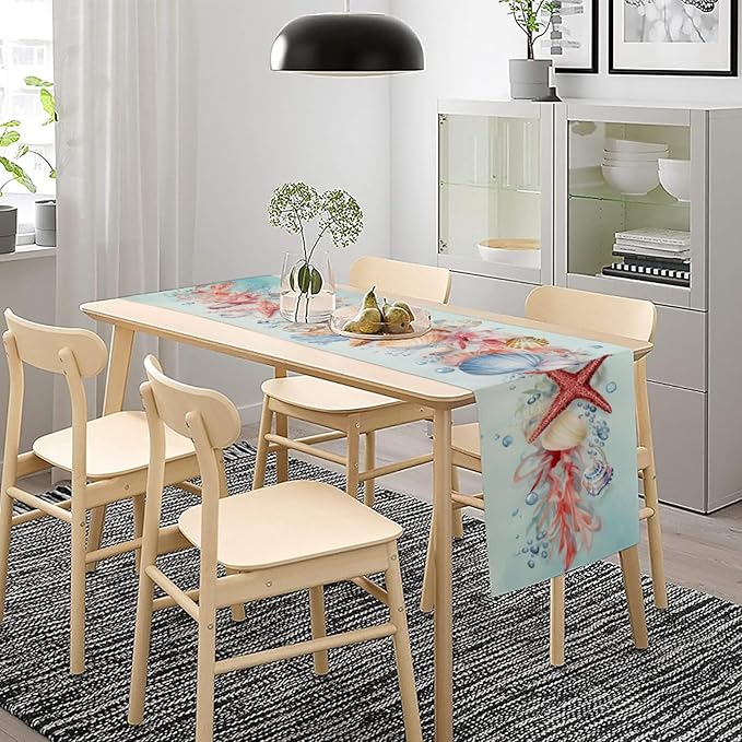 Ocean Starfish Table Runner, Cotton Dining Table Runner, Table Center Decor - Image 4