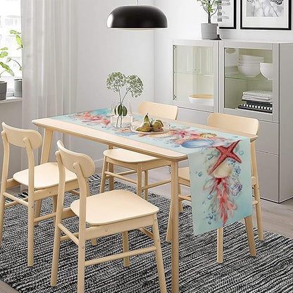 Ocean Starfish Table Runner, Cotton Dining Table Runner, Table Center Decor - Image 4