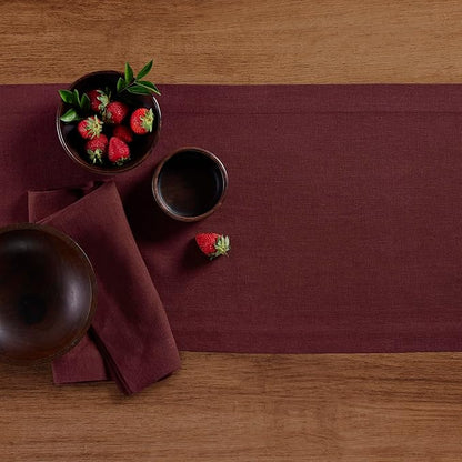 Solino Home 100% Pure Linen Cordovan Table Runner 36 Inches - Image 3