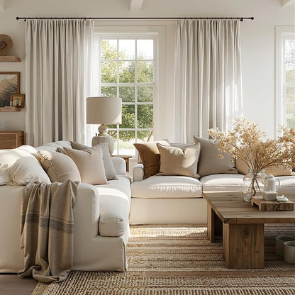 jinchan Linen Blend Curtain 96 inch Length 1 Panel - Image 4