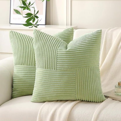 Sage Green Throw Pillow Covers 20x20 inch, Farmhouse Home Decor, Boho by Unknown