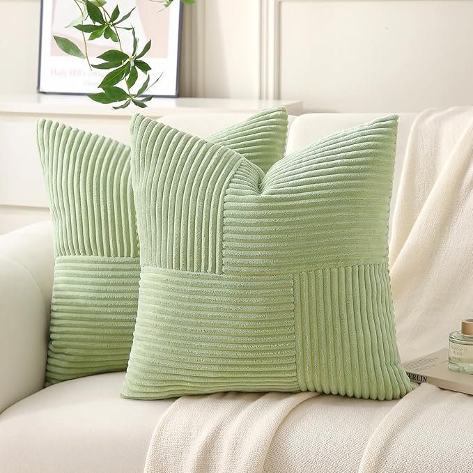 Sage Green Throw Pillow Covers 14x14 inch, Farmhouse Home Decor, Boho by Unknown