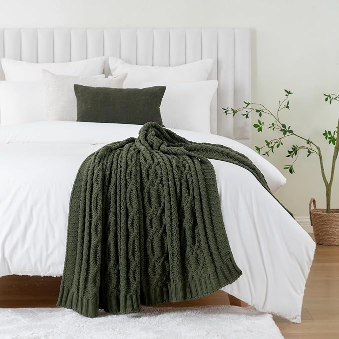 Battilo Olive Green Throw Blanket - Image 9