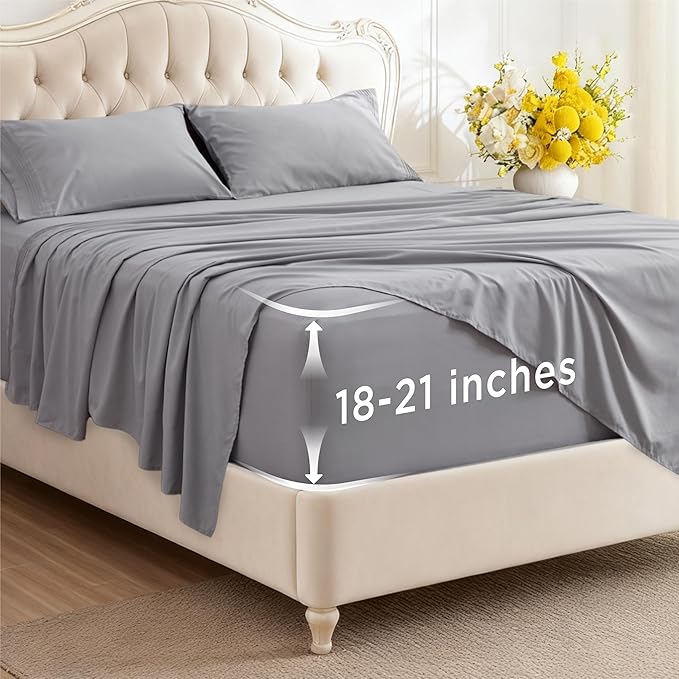 Bedsure Deep Pocket California King Sheet Sets by BEDSURE