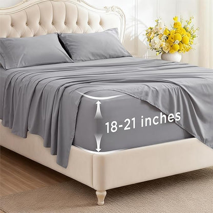 Bedsure Deep Pocket California King Sheet Sets by BEDSURE