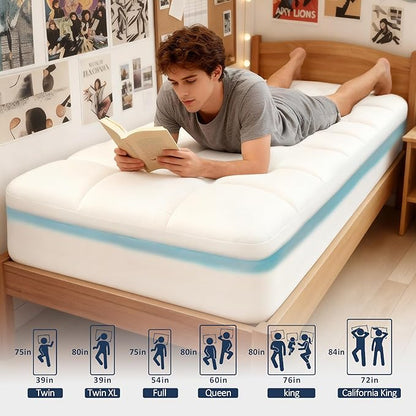 Dual Layer 4 Inch Memory Foam Twin XL Mattress Topper - Image 6
