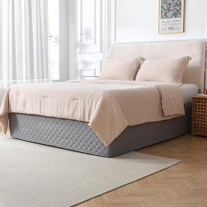 King Size Gray Bed Skirt with 14-Inch Drop, Easy Fit Wrap-Around Cover - Image 6