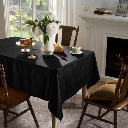 Gothic Black Velvet Tablecloths Rectangular: Halloween Luxury Table Cloth