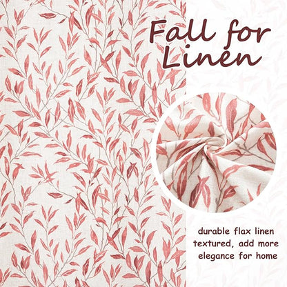 Leeva Printing Red Leaves Window Valances - Image 3