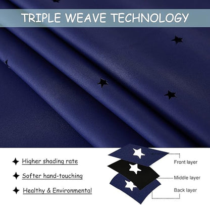 NICETOWN Star Cut Out Blackout Bedroom Curtain - Image 6