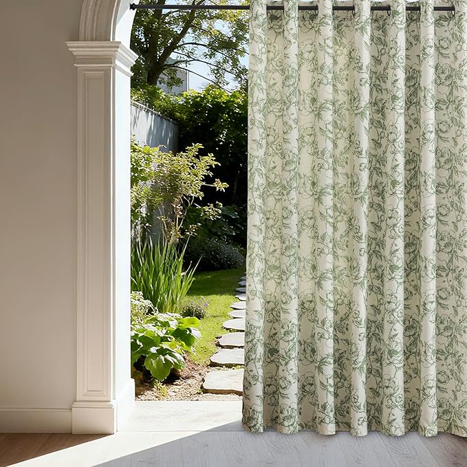 Floral Linen Curtains 100 Inch Extra Wide - Image 3