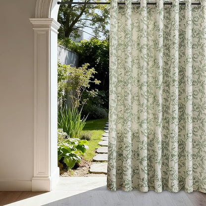 Floral Linen Curtains 100 Inch Extra Wide - Image 3