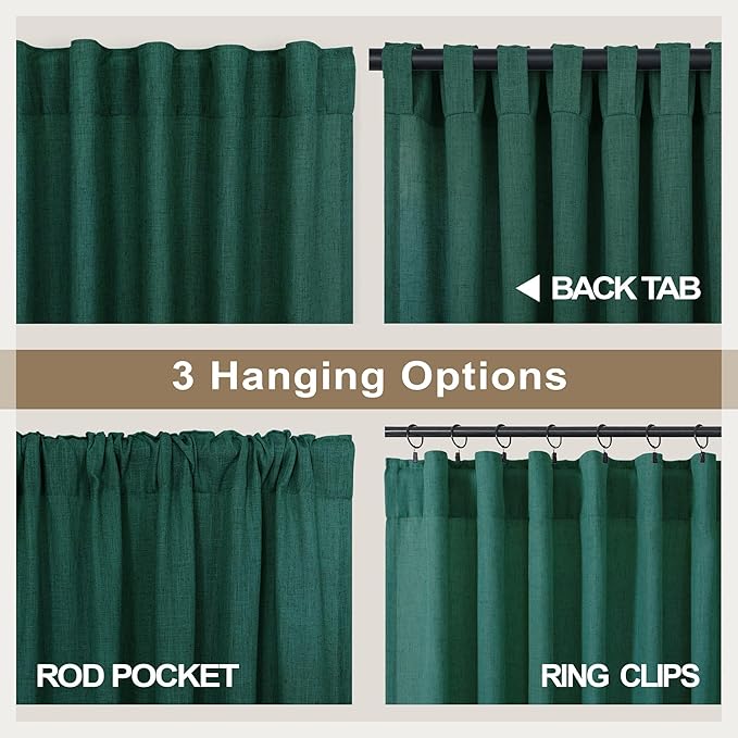 Dark Green Curtains 96 Inches Long - Image 4