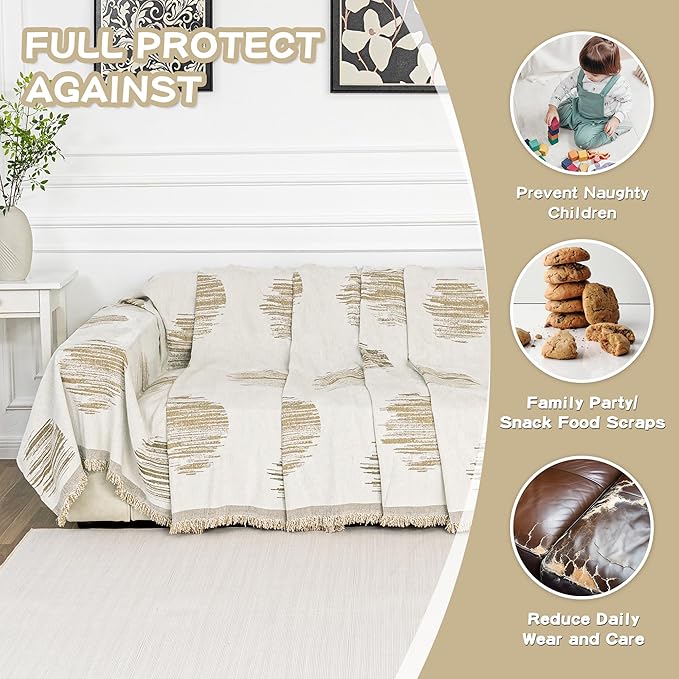 MEETSKY Sofa Covers for Dogs Sofa Covers for 2 Cushion Couch Sofa Chenille Sofa - Image 4