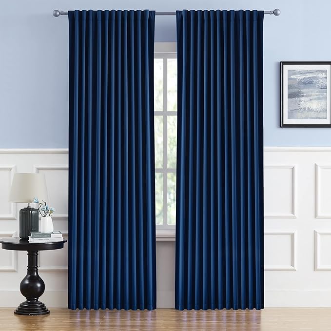 DUALIFE 70 Inch Wide Blackout Curtains Thermal Insulated Drapes Window by DUALIFE