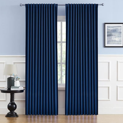 DUALIFE 70 Inch Wide Blackout Curtains Thermal Insulated Drapes Window by DUALIFE