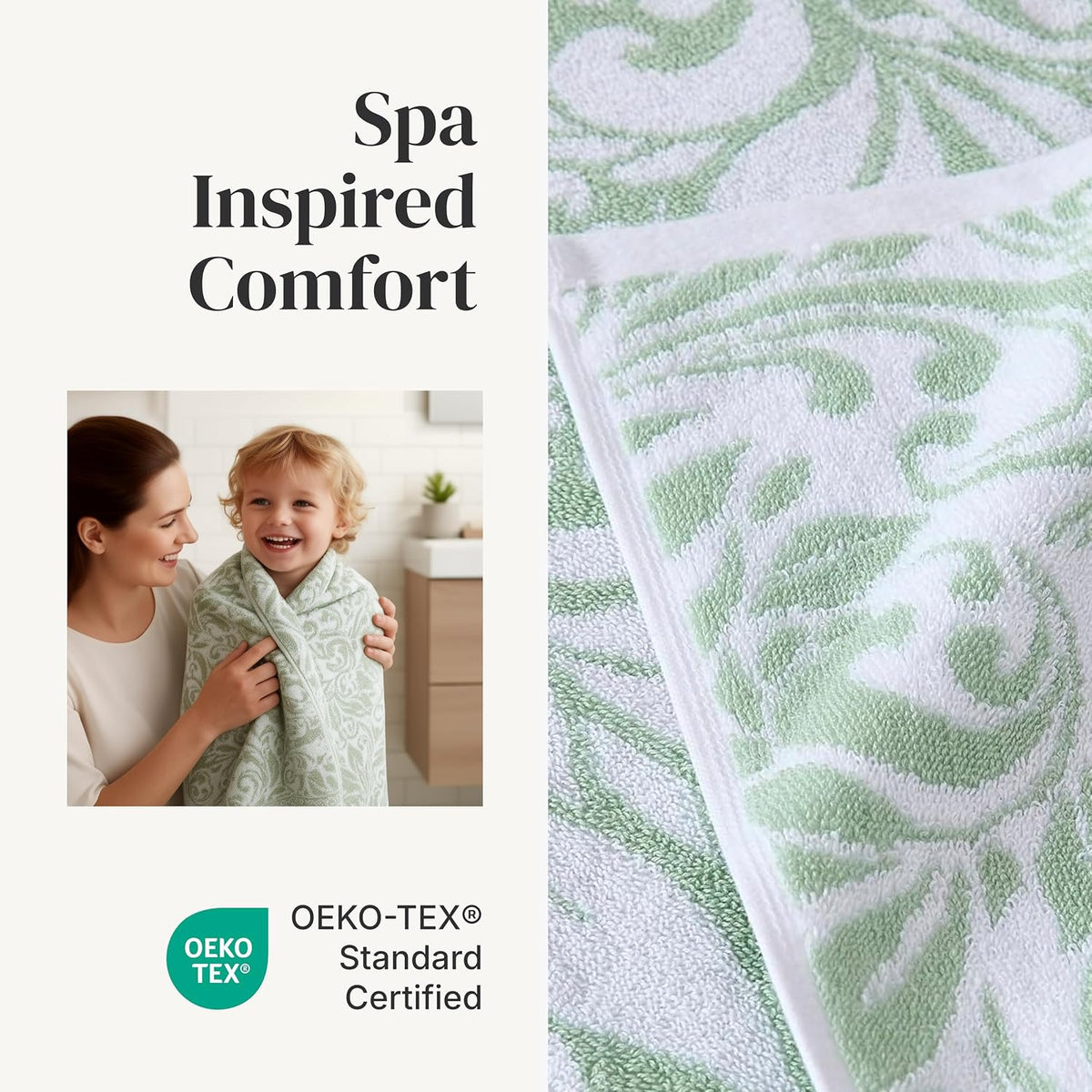modern threads 6 piece bath towel set –, side view