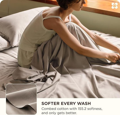 Bedsure Cooling Sheets, Rayon Derived from Bamboo & Cotton Blend, GentleSoft - Image 3
