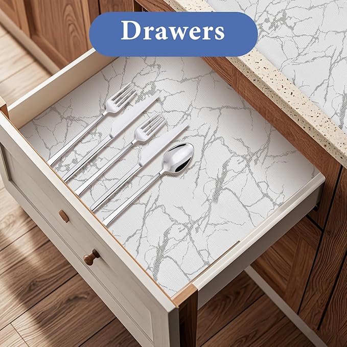 Drawer and Shelf Liner for Kitchen Cabinet: 12 in X 30 Ft Non Slip Waterproof - Image 2