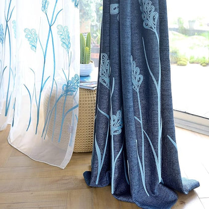 Melodieux Extra Wide Embroidery Curtain - Image 5