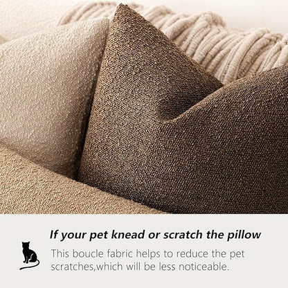 Foindtower Pack of 2 Textured Boucle Throw Pillow Covers Accent Solid Pillow - Image 4