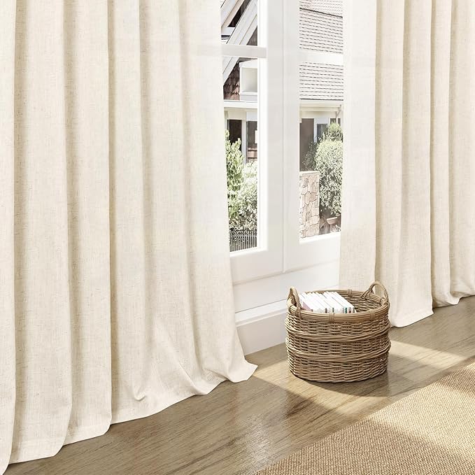 Nanspring Warm Beige Curtains 72 Inch Length - Image 5